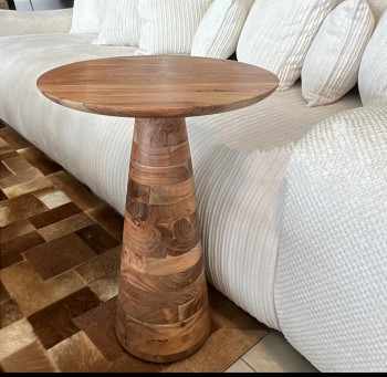 שולחן צד עץ מלא 46\64 ס”מ